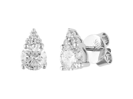 18K White Gold Diamond Stud Earrings