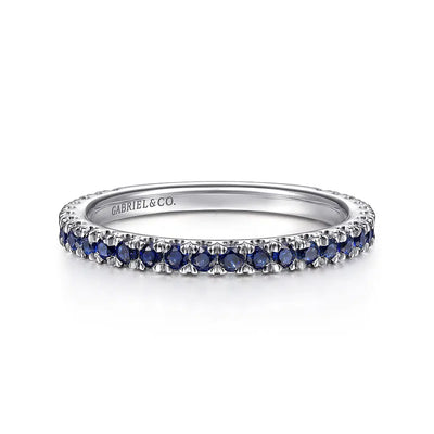 14K White Gold Sapphire Stackable Ring