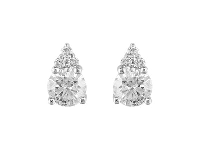 18K White Gold Diamond Stud Earrings