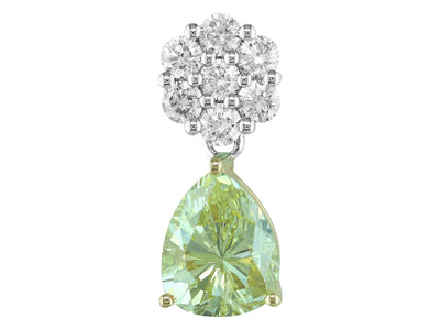 14K Yellow and White Gold Pear Cut Fancy Yellow Diamond Pendant