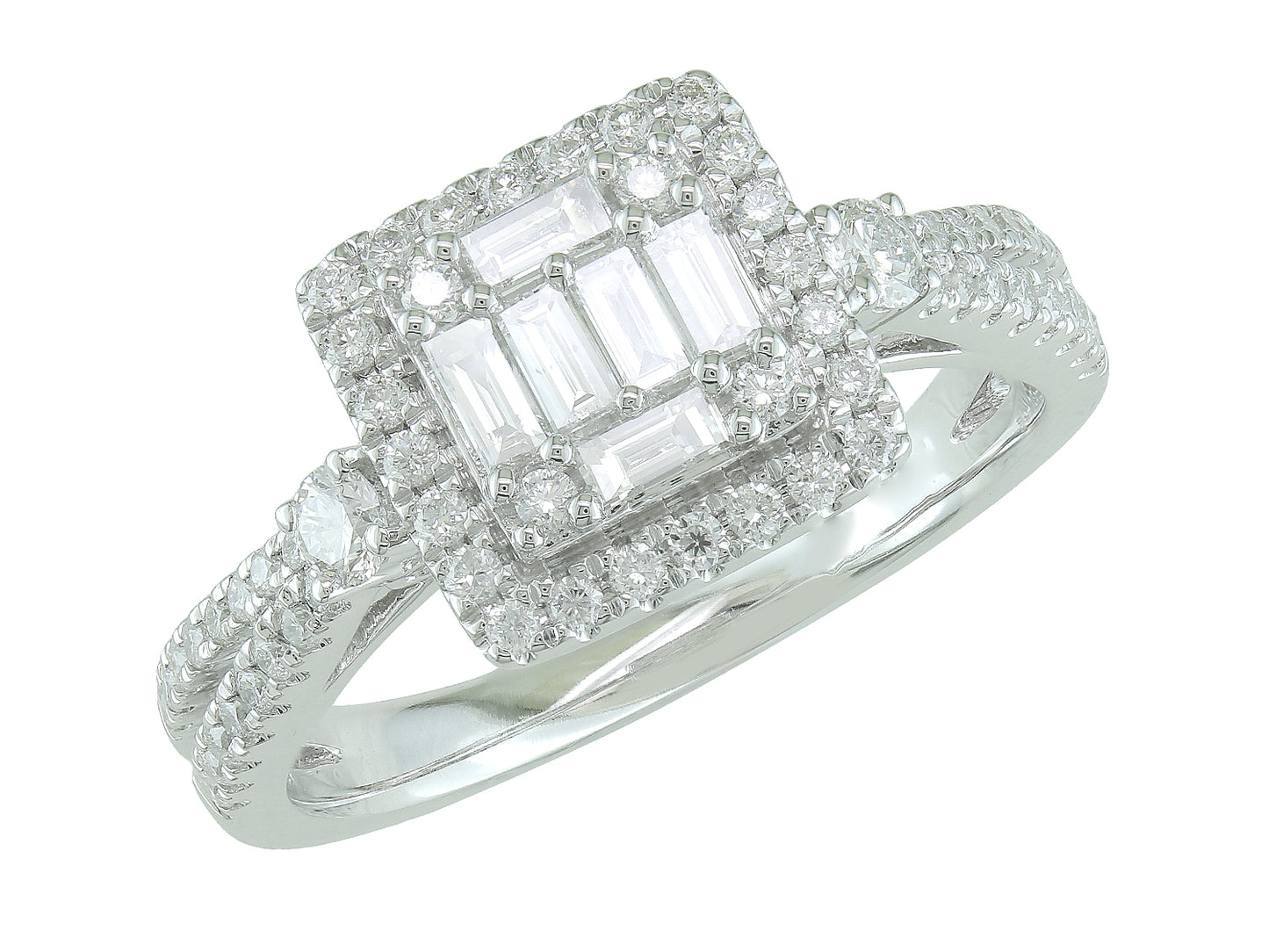 14K White Gold Diamond Ring
