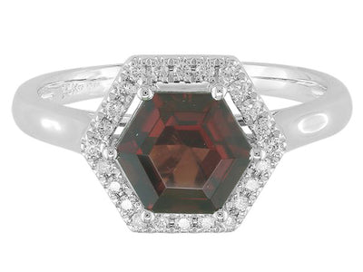 14K Gold Birthstone and Diamond Ring White/Yellow/Rose Gold