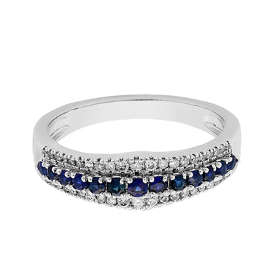 14K Gold Sapphire & Diamond Ring, September Birthstone Jewelry